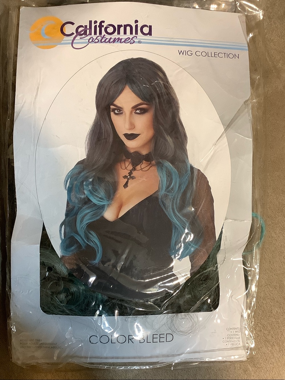 California Costumes Black to Teal Ombre Long Wavy Wig